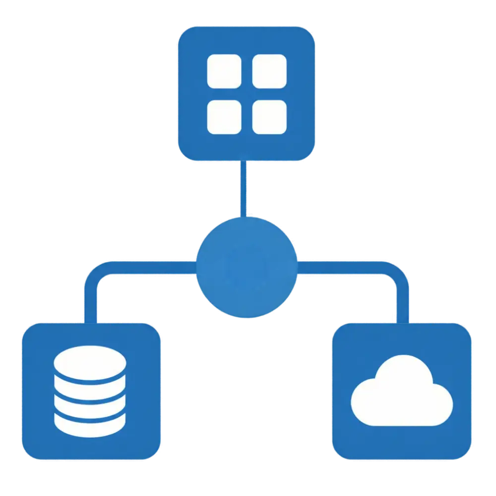 Icon representing cart, marketplace, and ERP integrations connected via API